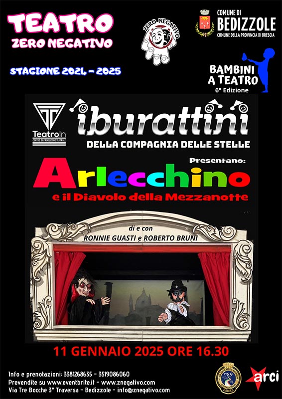Spettacolo burattini ARLECCHINO E IL DIAVOLO DELLA MEZZANOTTE