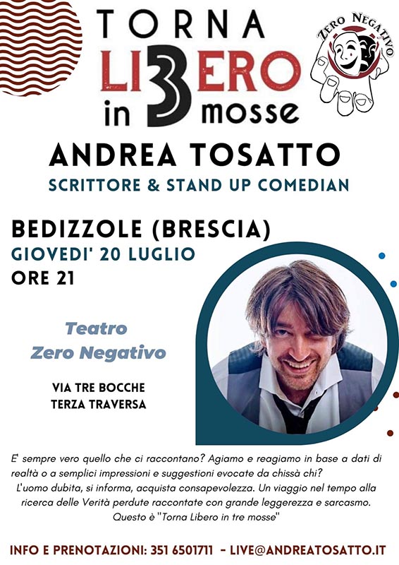 stand up comedy andrea tosatto Teatro Zero Negativo