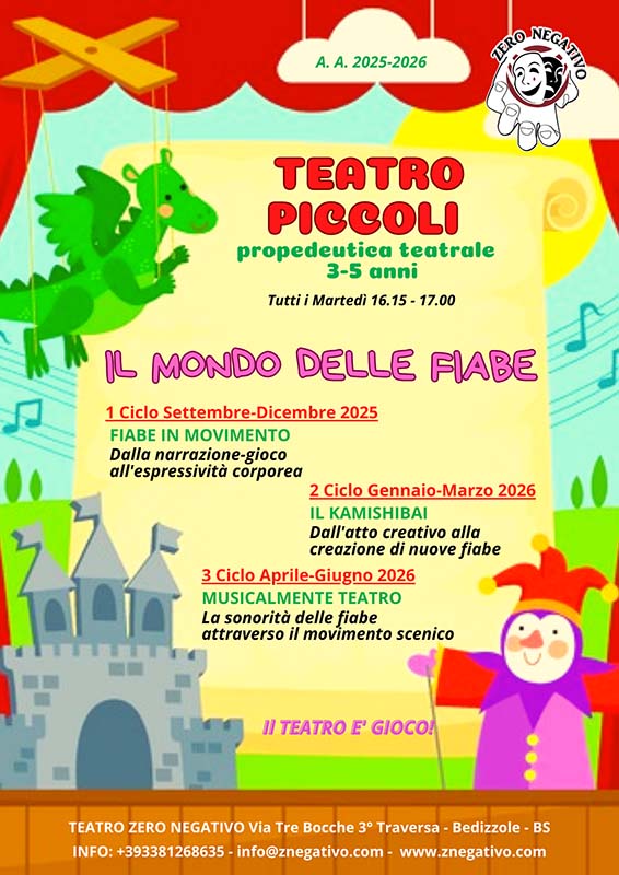 teatro piccoli IL MONDO DELLE FIABE Teatro Zero Negativo