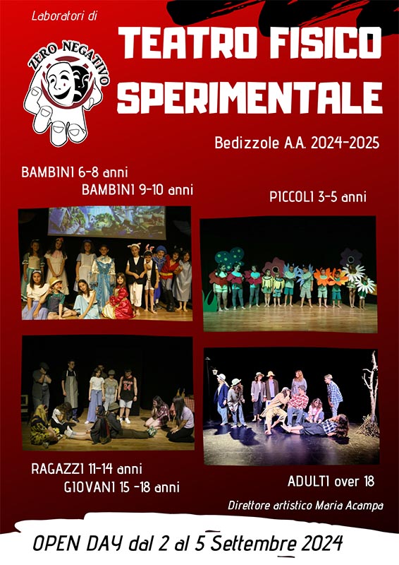 LABORATORI TEATRO ZERO NEGATIVO ANNO ACCADEMICO 2024-2025